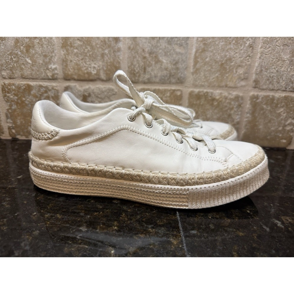 Chloe Telma Women's White Leather Espadrille Sneakers Women's‎ Size 8.5 or EU 39